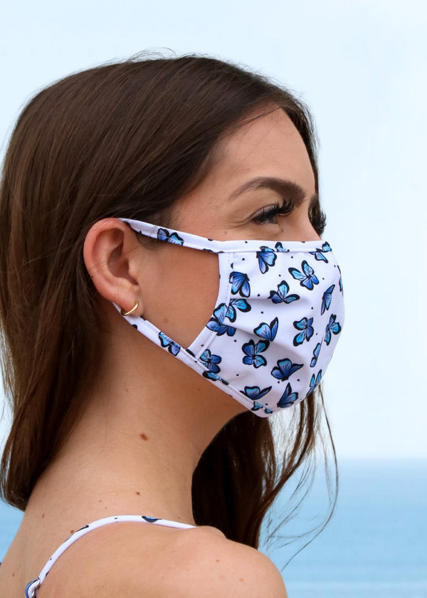 Butterfly Print Face Mask - Mahina Swimwear