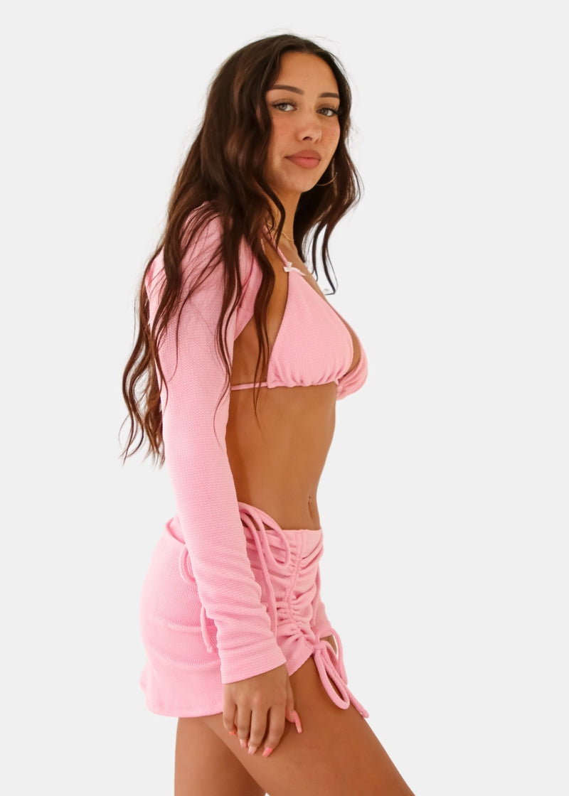 Strawberry Milk Ruched Skirt - Mahina Swimwear